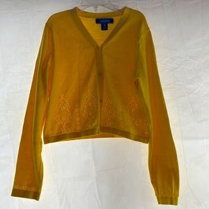 Lands End Girls Button Down Cardigan Sweater